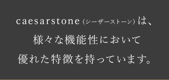 caesarstone（シーザーストーン）は、様々な機能性において優れた特徴を持っています。