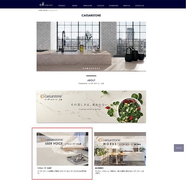 caesarstone　ユーザーボイス　紹介ページ